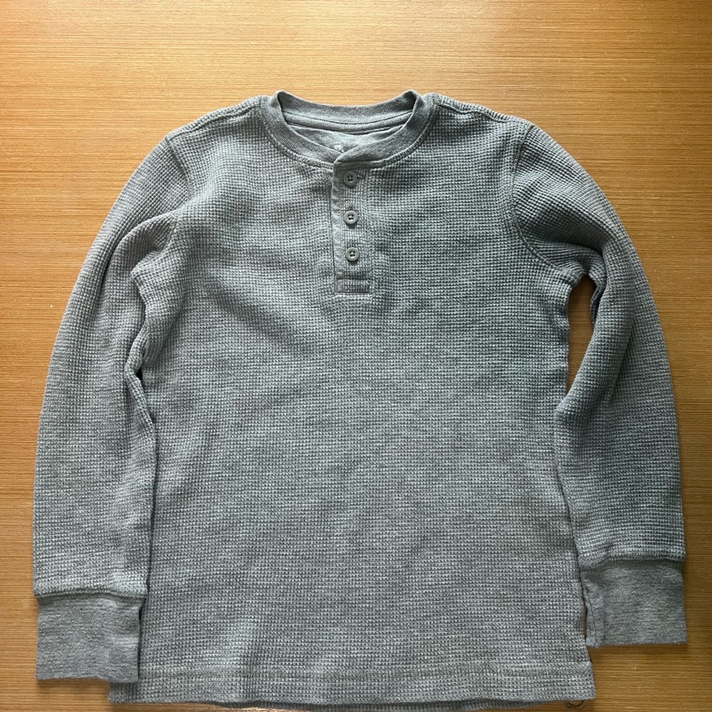 Primary Gray Cotton Blend Waffle Shirt